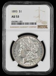 1893 $1 NGC AU-53