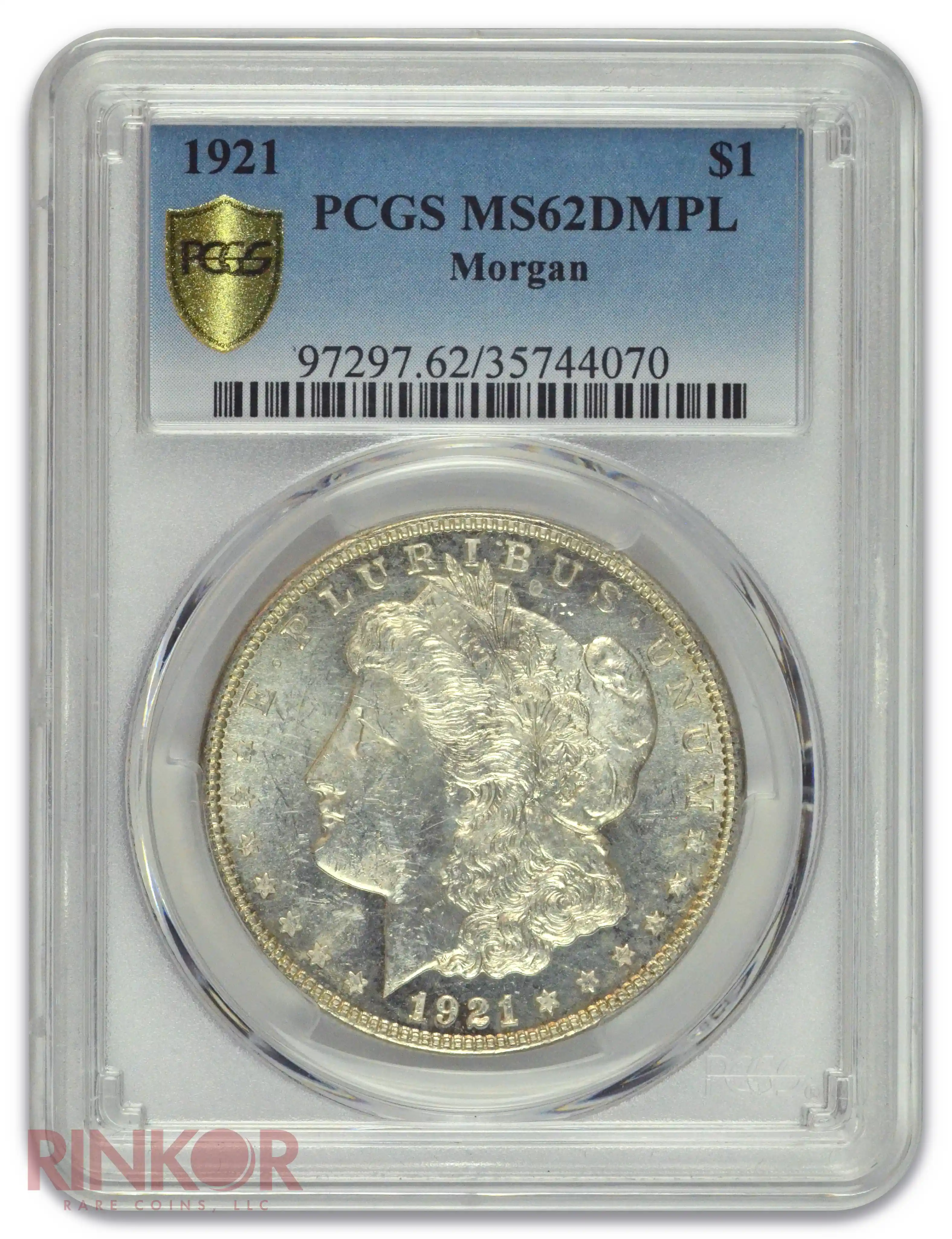 1921 $1 Morgan Dollar PCGS MS 62 DMPL