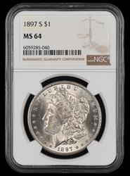 1897 S $1 NGC MS64 MS64