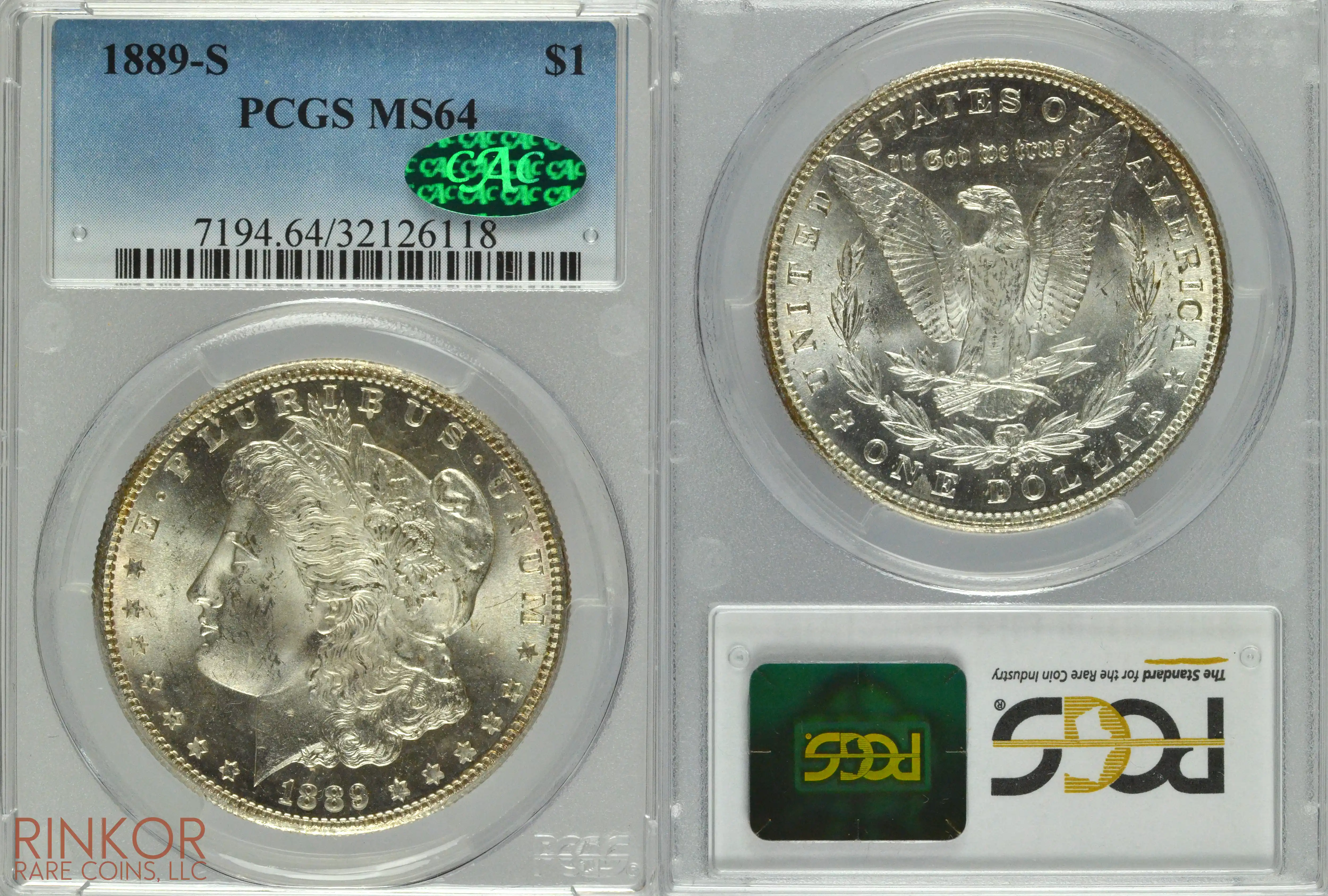 1889-S $1 PCGS MS 64 CAC