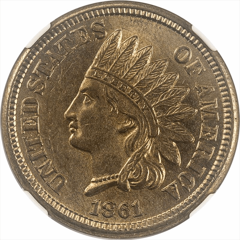 1861 Indian Head NGC MS 62  - Nice Original Coin
