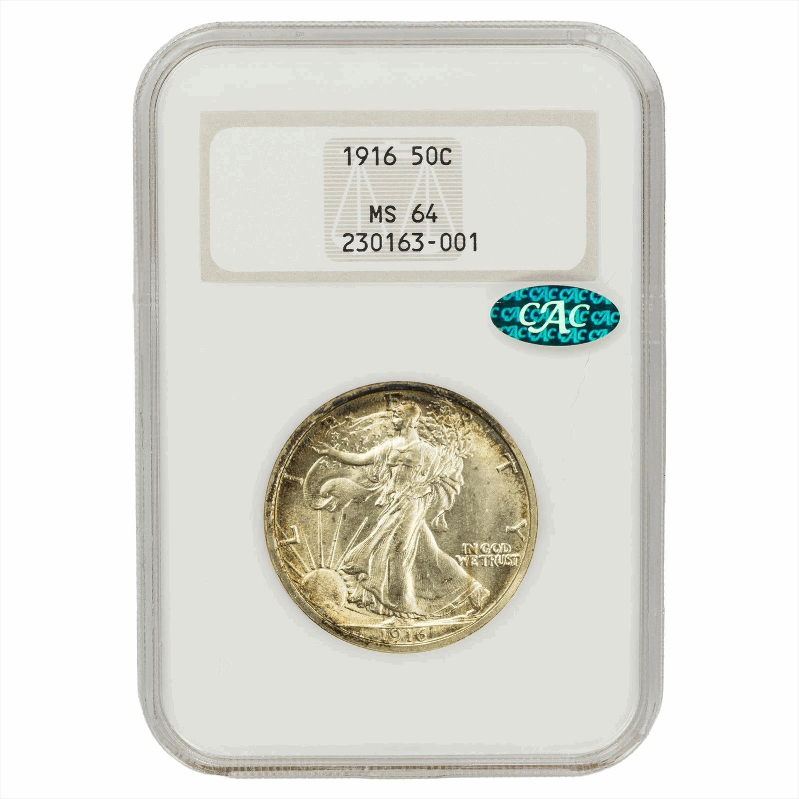 1916 Walking Liberty Half Dollar 50C NGC MS 64 CAC