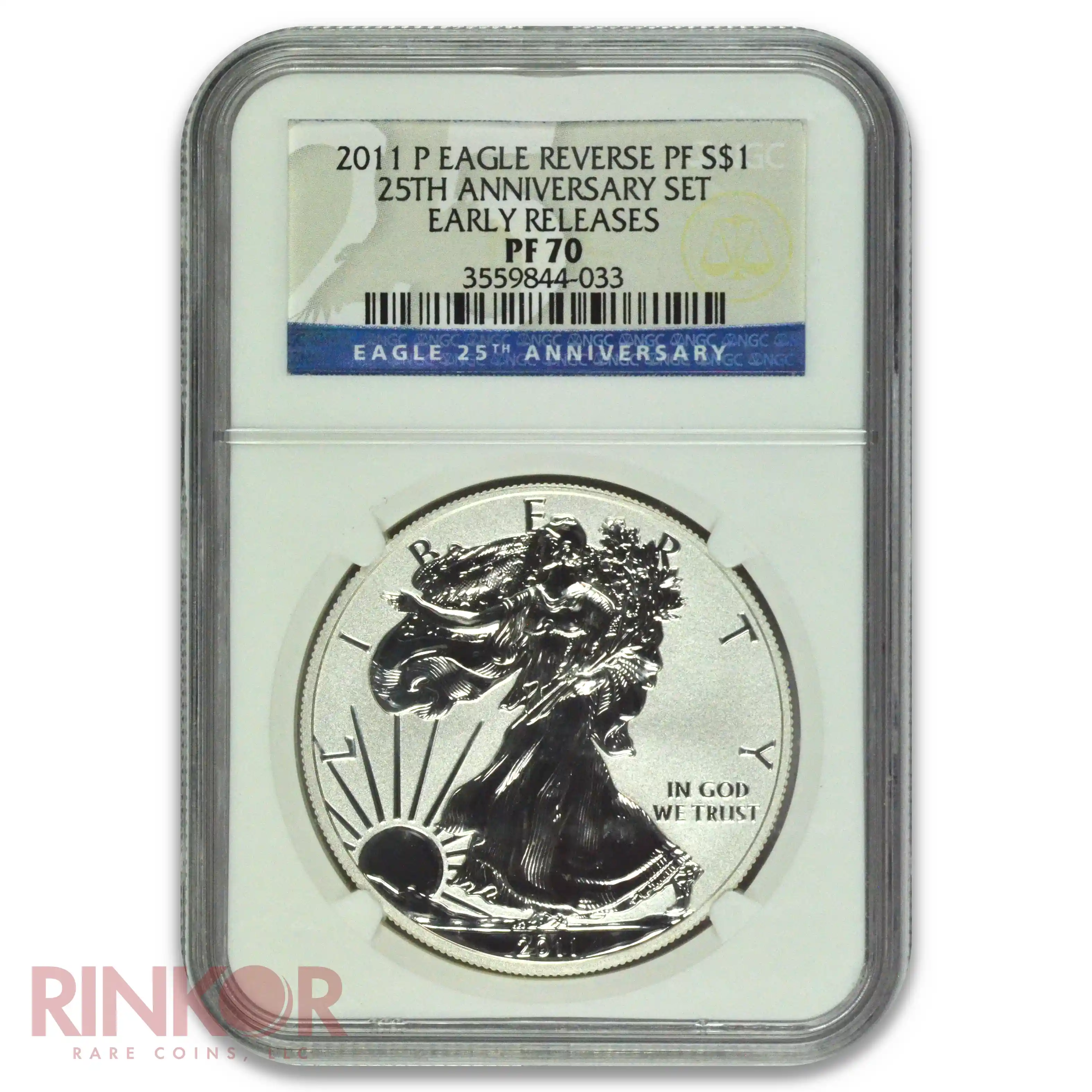 2011-P Reverse Proof 1oz Silver American Eagle Early Releases NGC PF 70