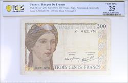 Pick 87a (1939) 300 Francs France Rousseau & Favre-Gilly PCGS VF25 