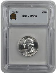 1939 Quarter  ICG  MS 66