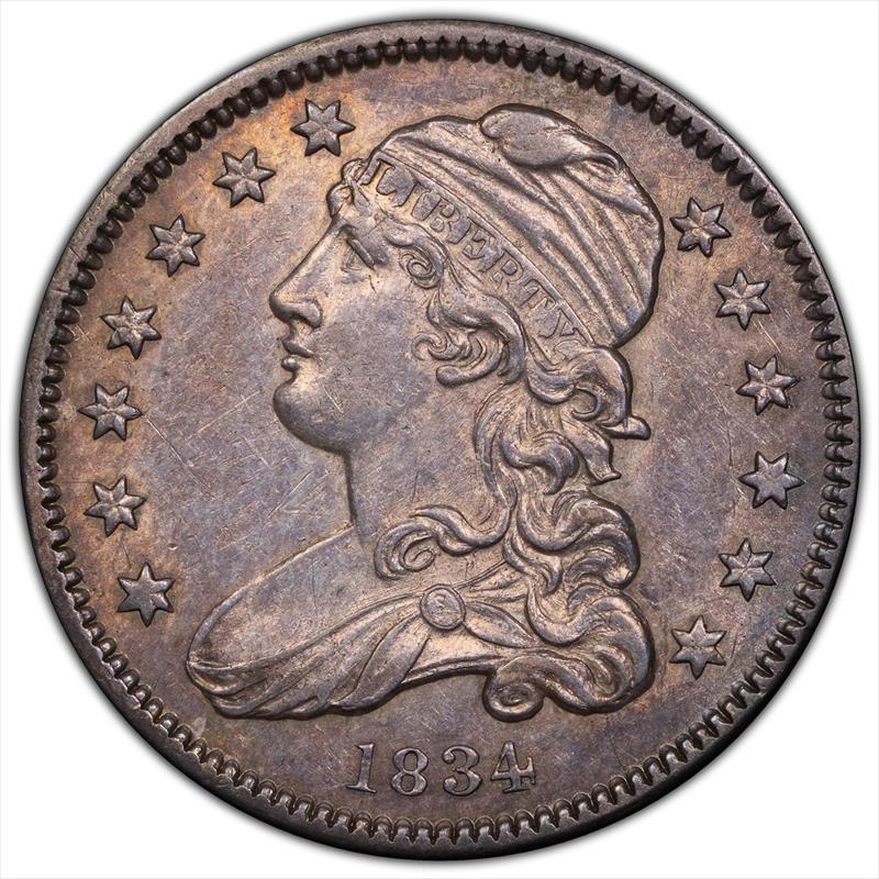 1834 25C PCGS AU-53 CAC