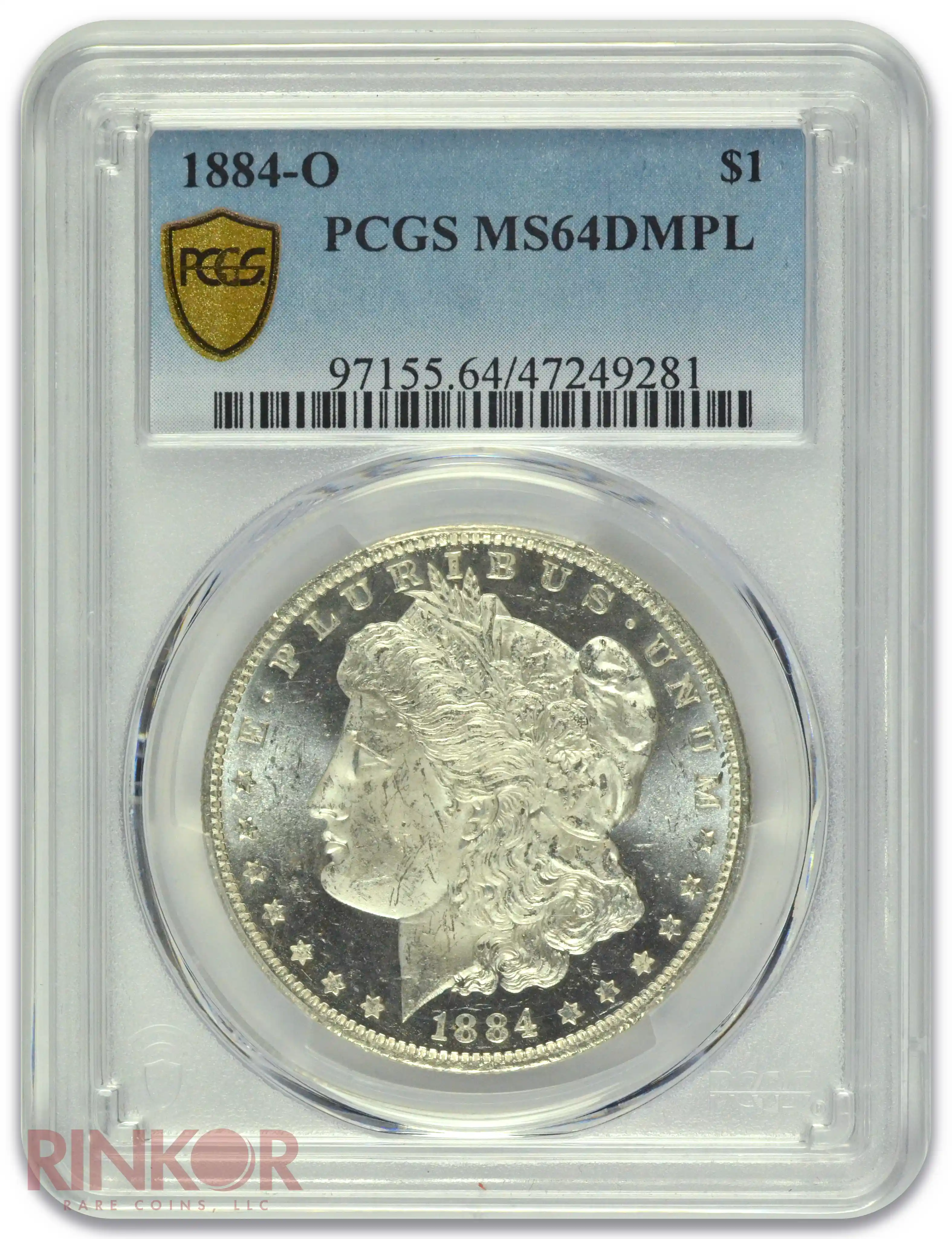 1884-O $1 Morgan Dollar PCGS MS 64 DMPL