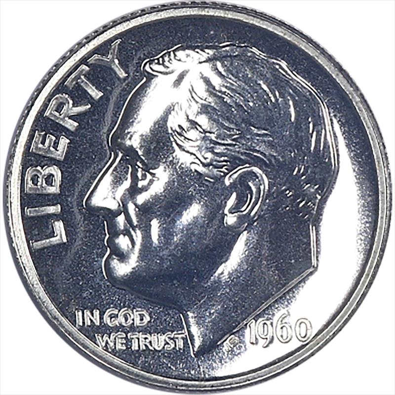 1960 Roosevelt Dime, 10c Proof Gem 