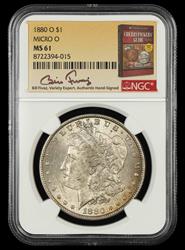 1880 O Micro O $1 Bill Fivaz Signature Label NGC MS61