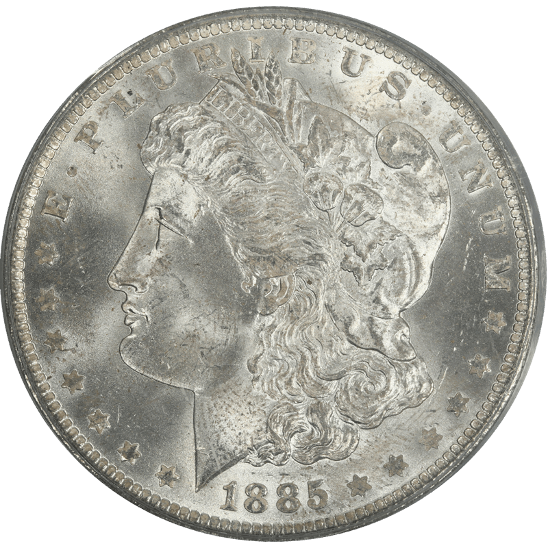 1885-O Morgan Silver Dollar, PCGS MS65 Old Green Holder - Nice White Coin