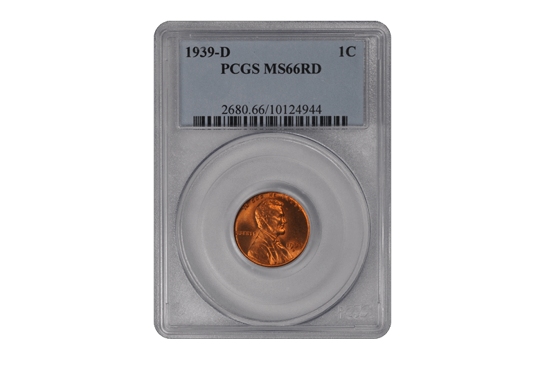 1939-D Lincoln Wheat PCGS MS RD 66
