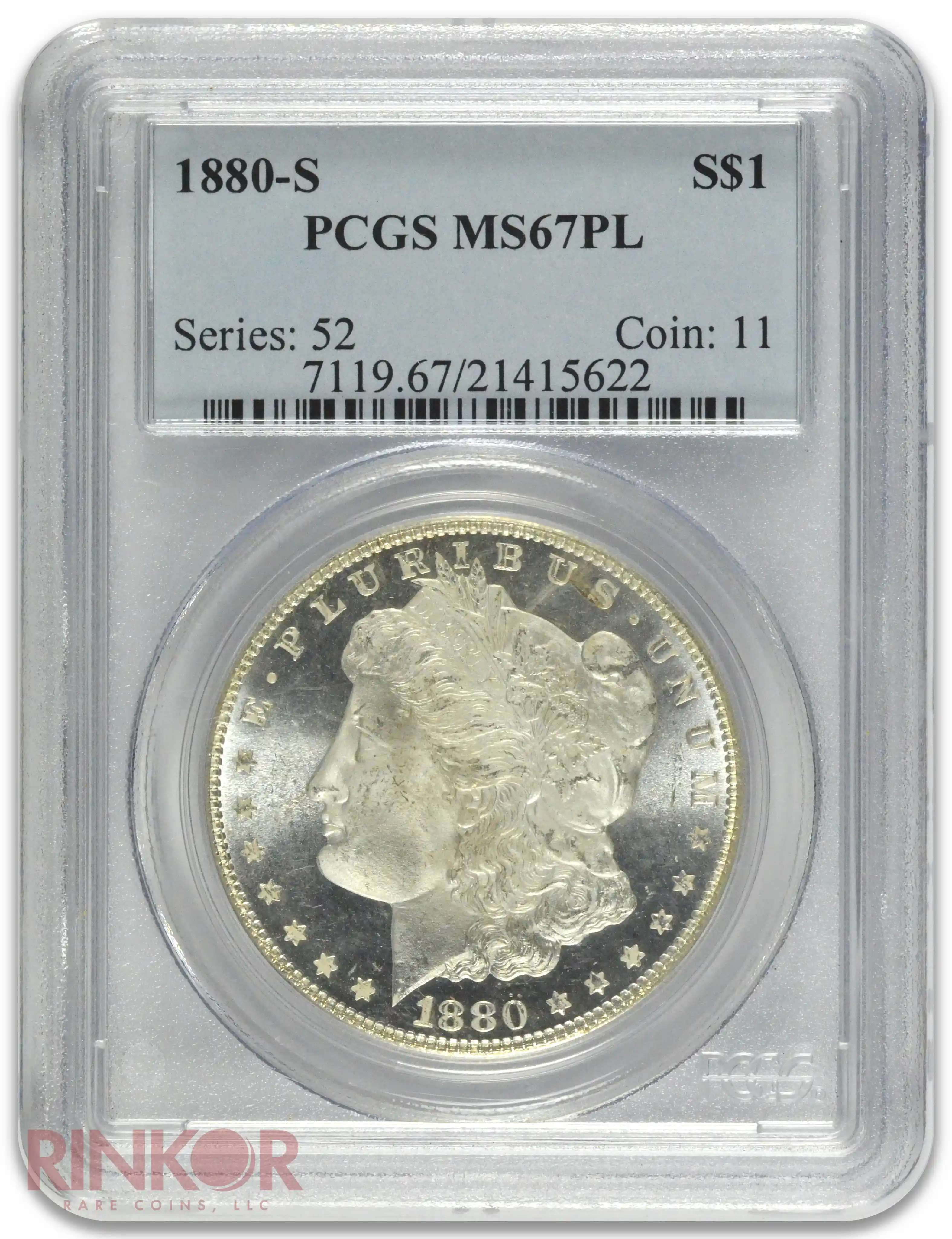 1880-S $1 PCGS MS 67 PL