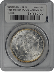 1886 Morgan PCGS CAC MS 67+