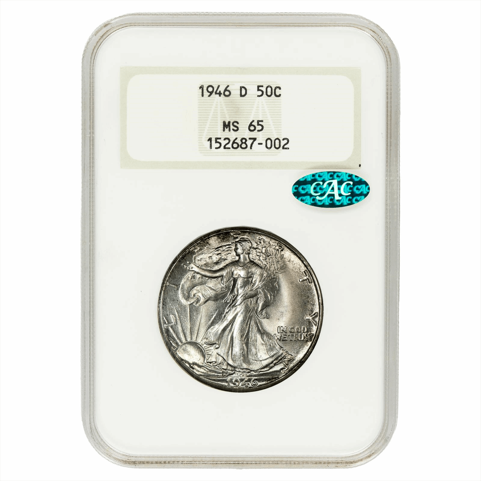 1946-D Walking Liberty Half Dollar 50C NGC MS 65 CAC