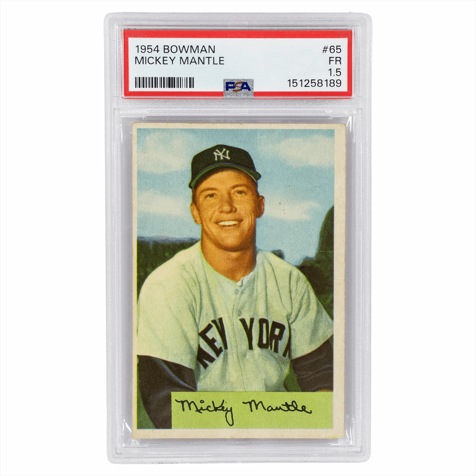 1954 Bowman Mickey Mantle #65 PSA FR 1.5 Cert #151258189