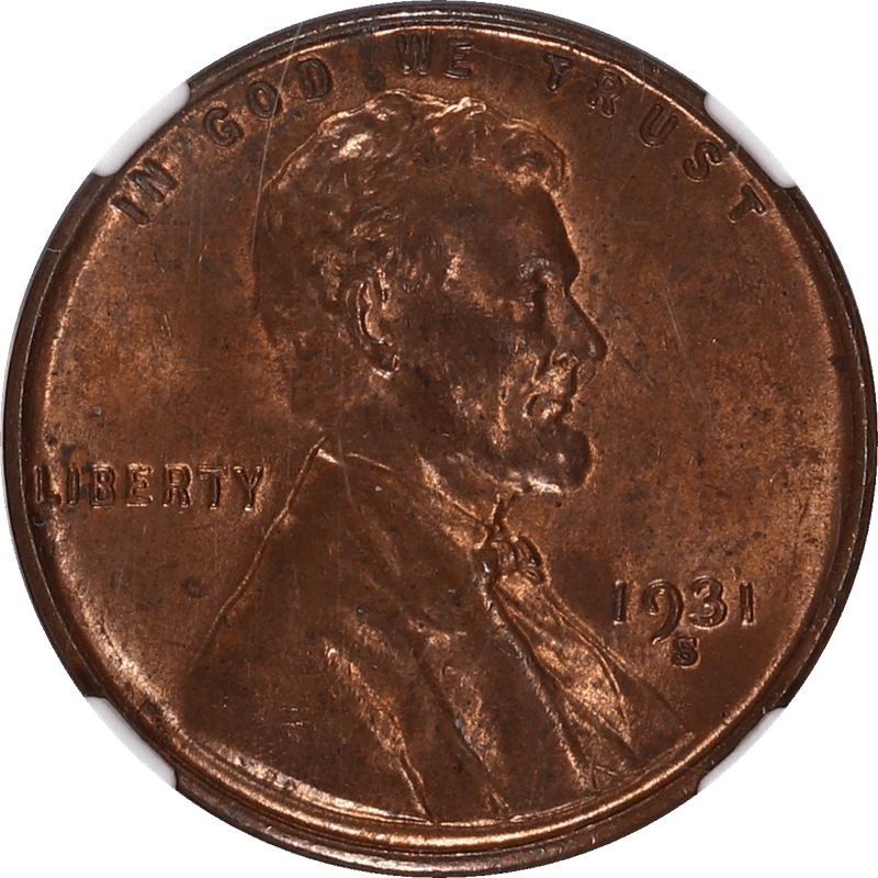 1931-S Lincoln Wheat Cent 1c NGC MS 63 RB CAC - Nice Red Brown Coin