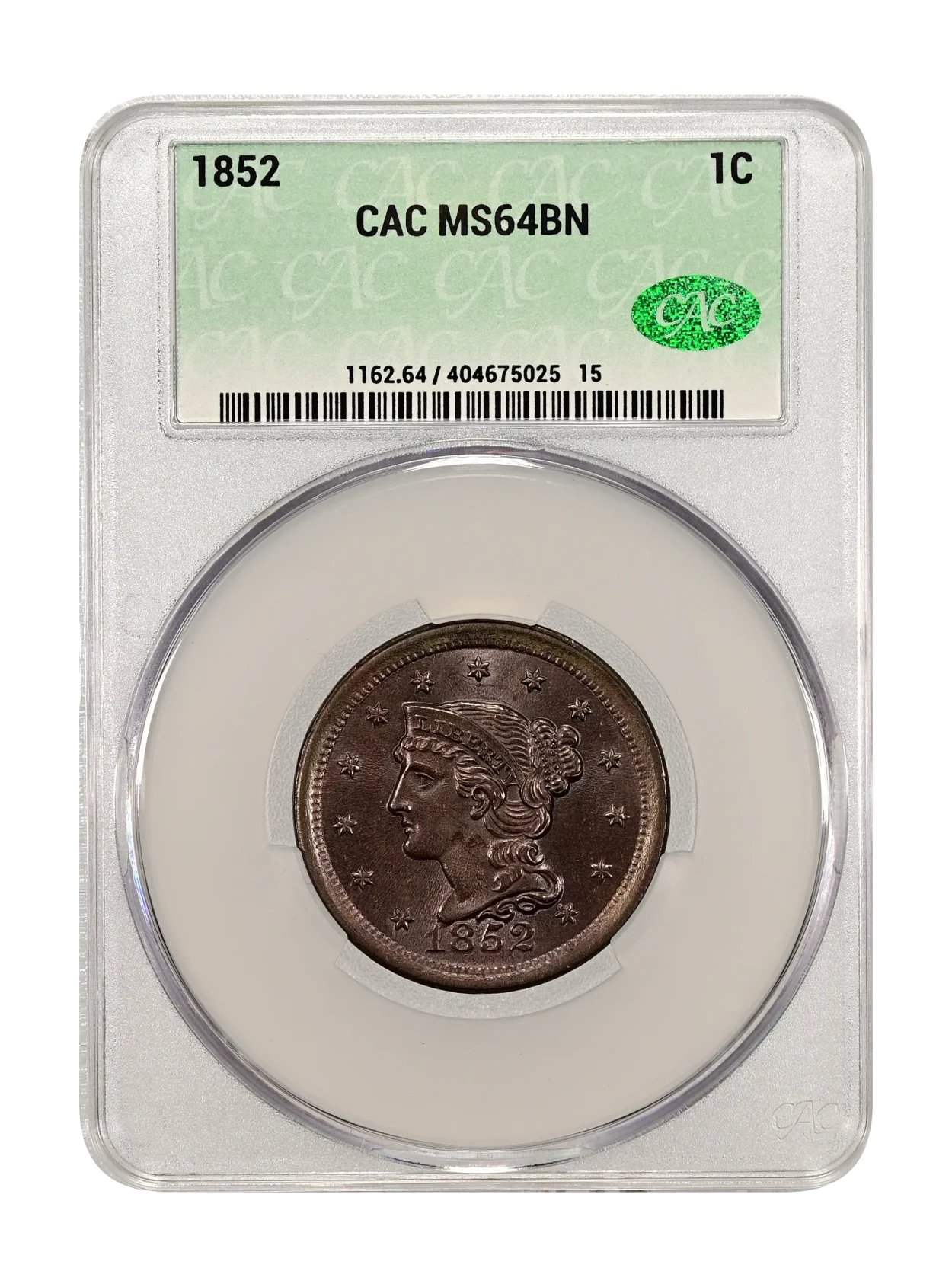 1852 1c CACG MS 64 BN