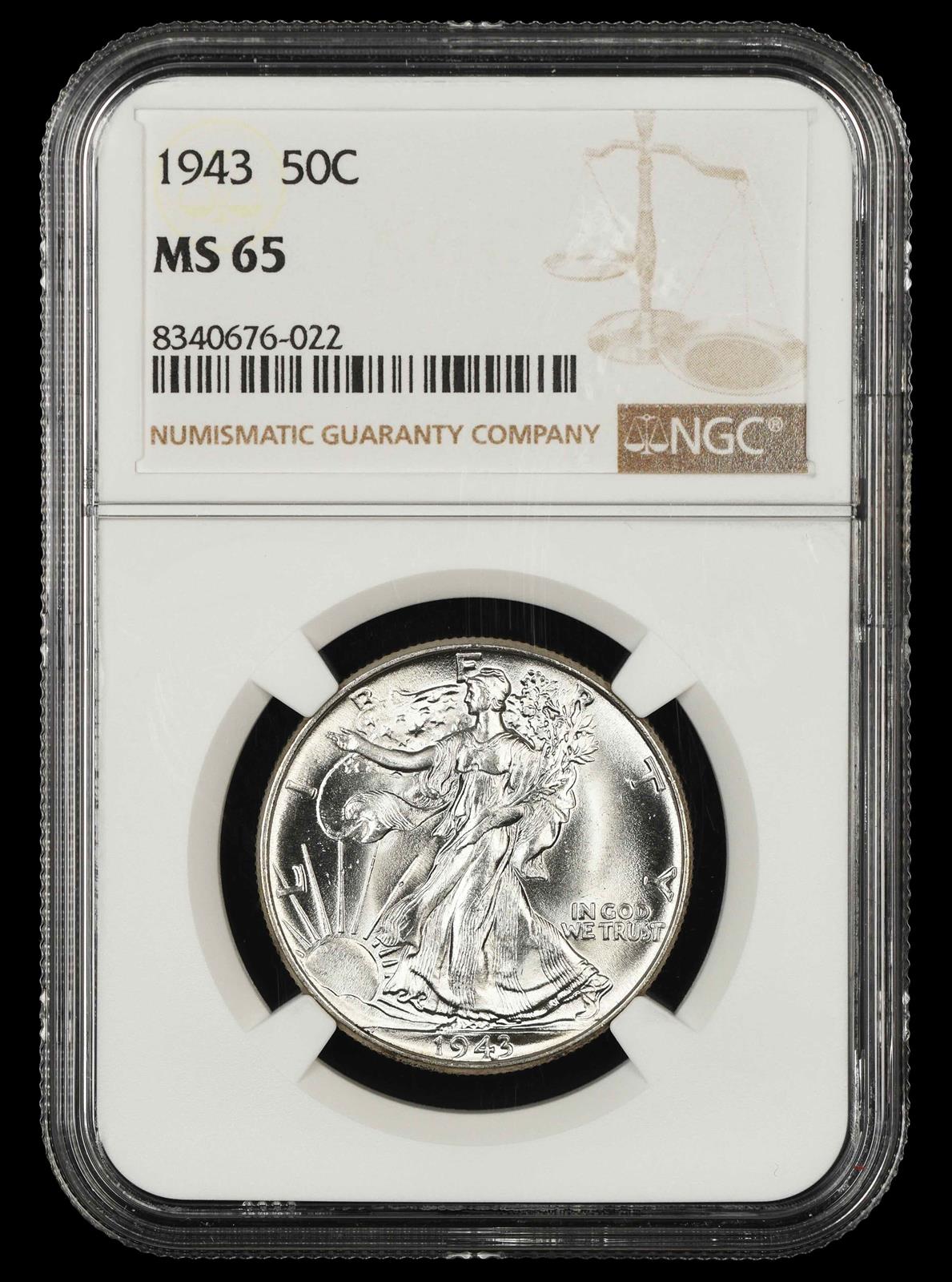 1943 50C NGC  MS65