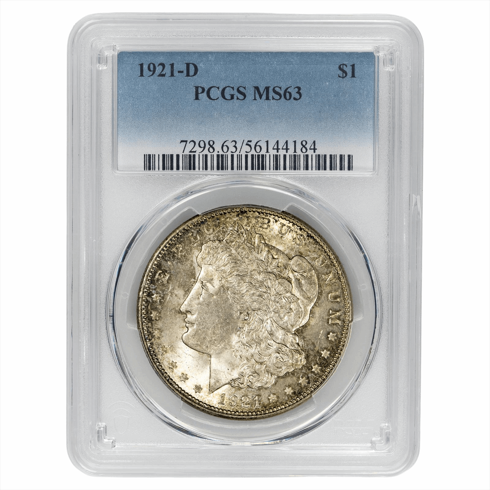 1921-D Morgan Silver Dollar $1 PCGS MS 63