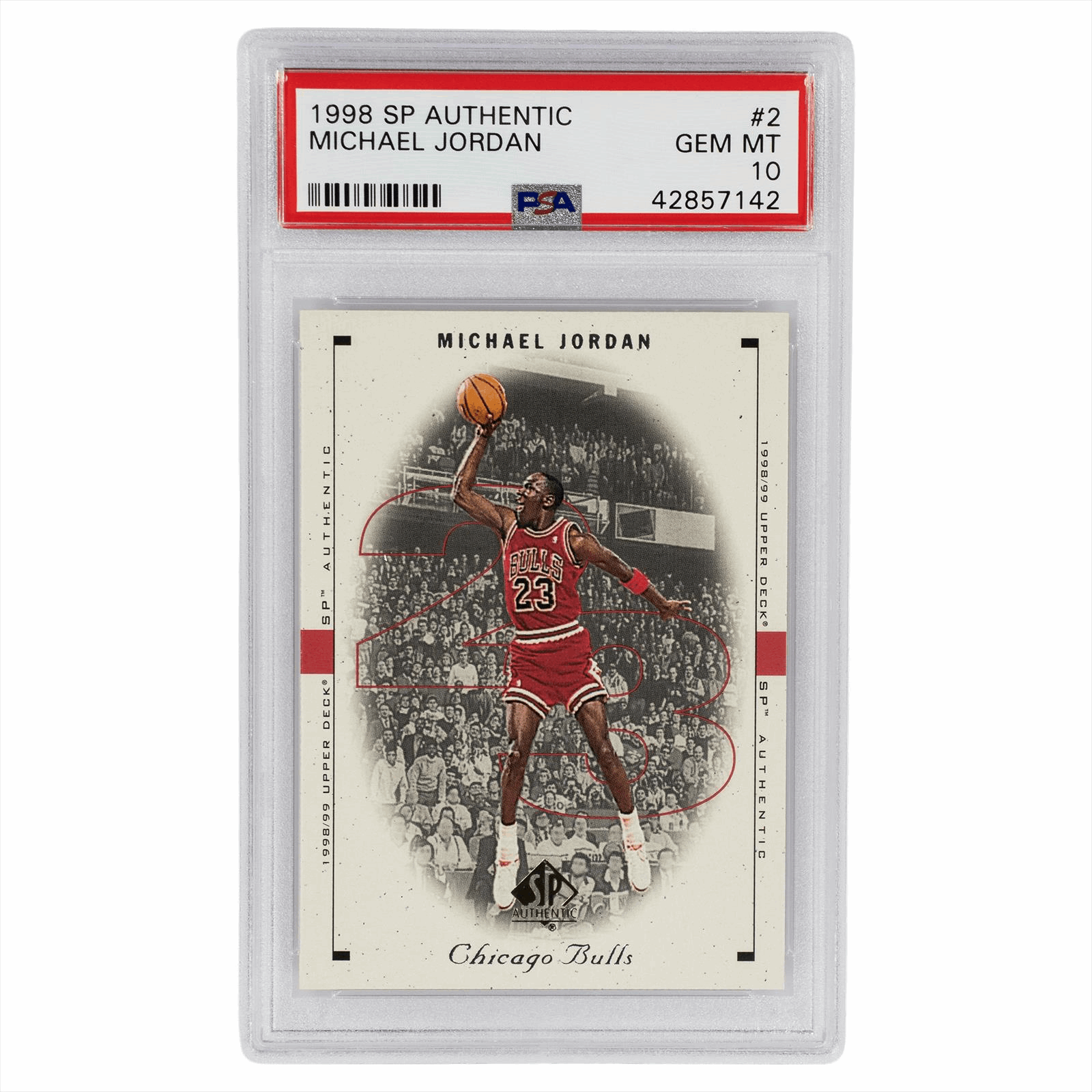 1998 SP AUTHENTIC MICHAEL JORDAN #2 PSA GEM MT 10 