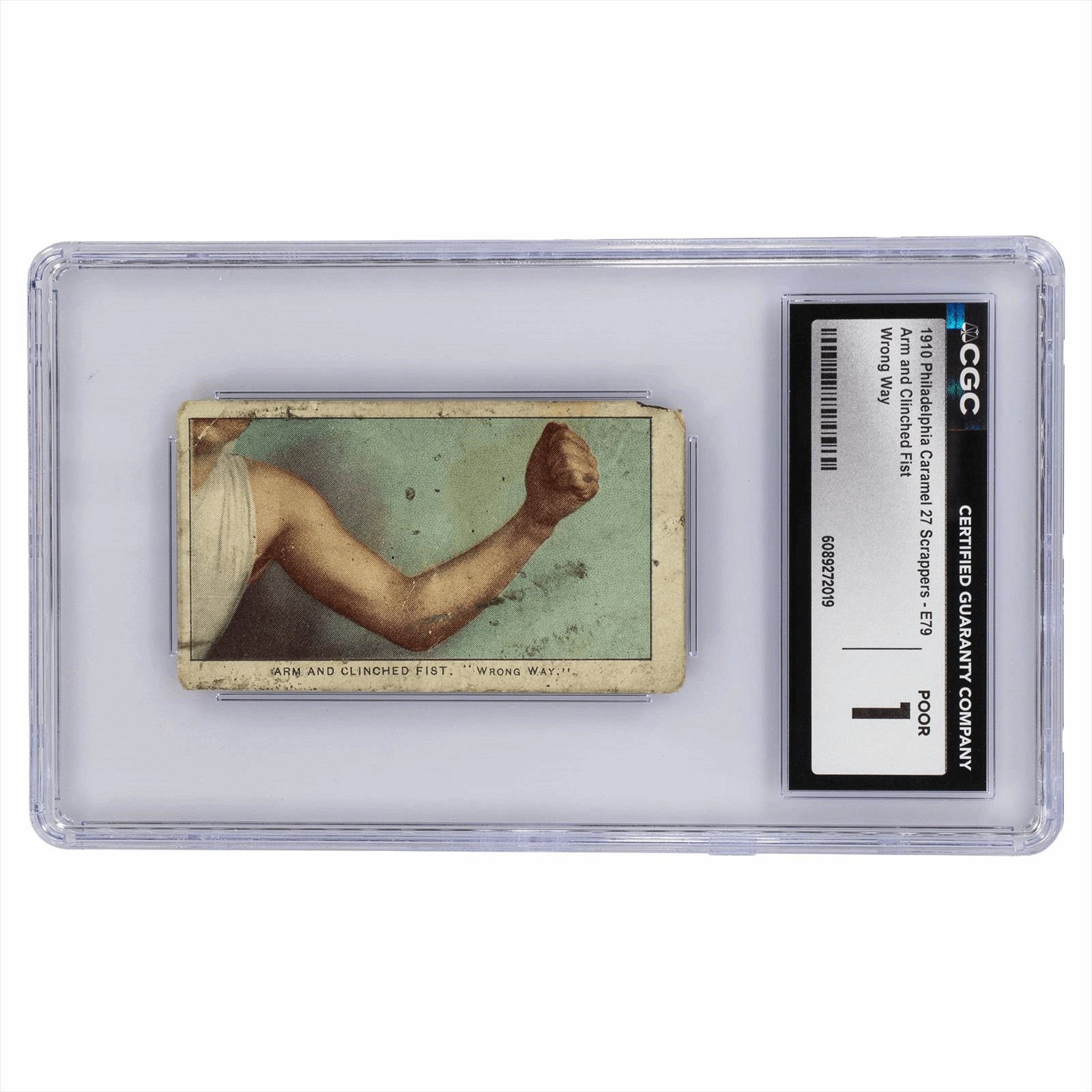 1910 Philadelphia Caramel 27 Scrappers - E79 Arm and Clinched Fist Wrong Way CGC Poor 1 