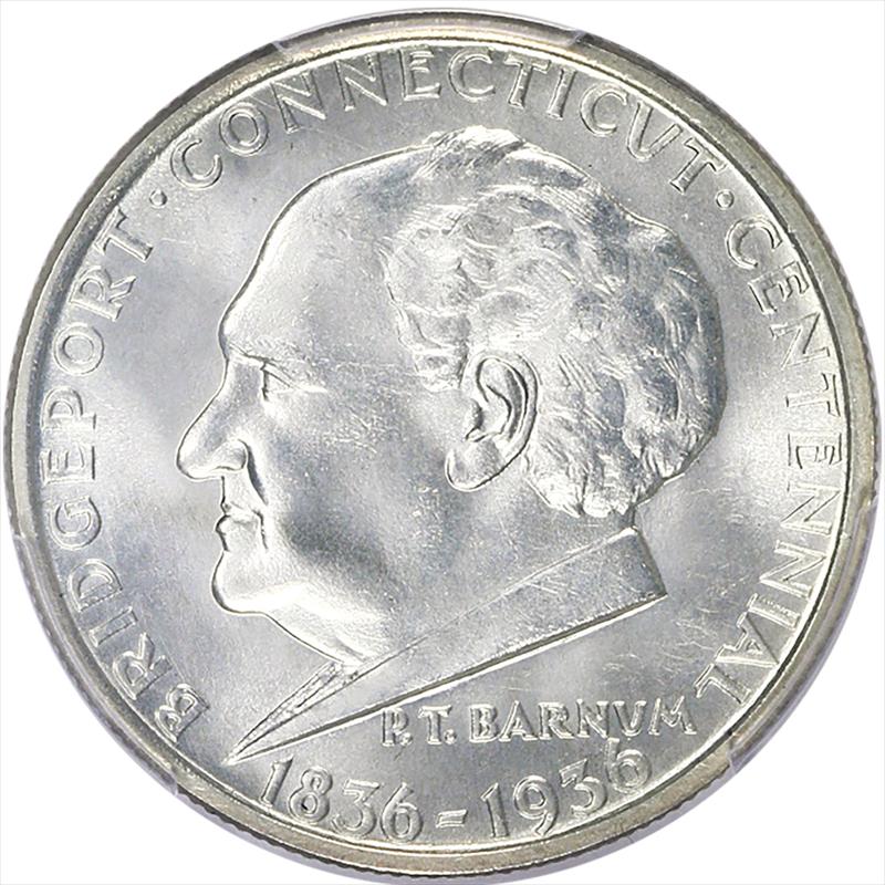 1936 Bridgeport Half PCGS MS 66 - Nice Lustrous Coin