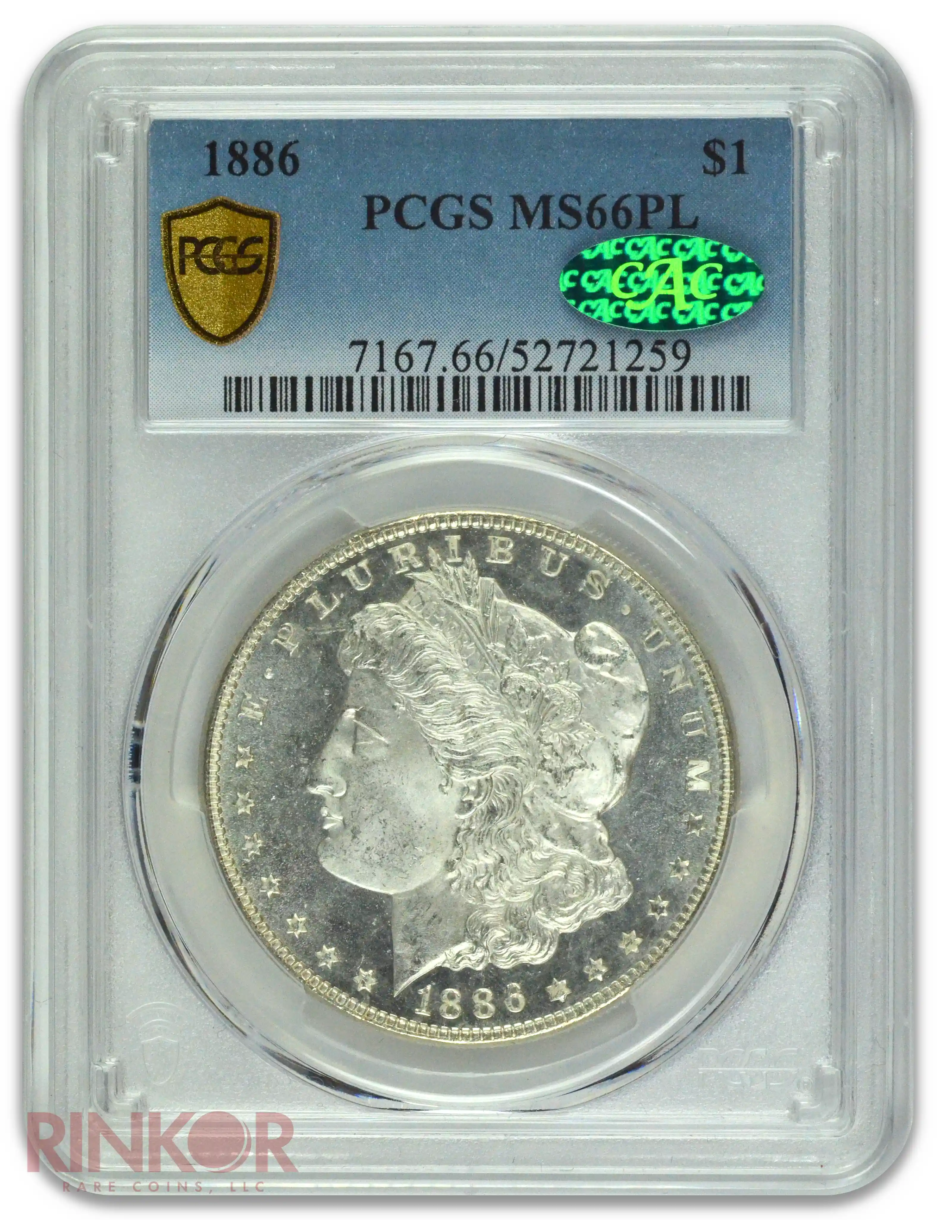 1886 $1 Morgan Dollar PCGS MS 66 PL CAC
