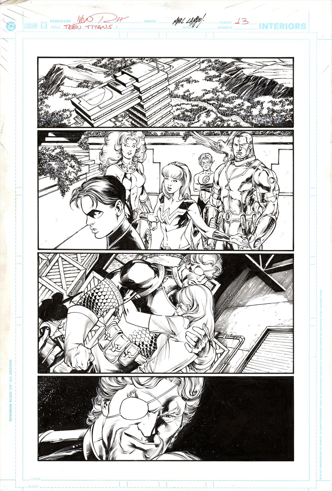 Teen Titans #0.5 Page 13 Artist:  Ivan Reis (Penciller) ,  Marc Campos (Inker) Media Type: Pen and Ink Art Type: Interior Page 