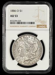 1886 O $1 NGC AU-53