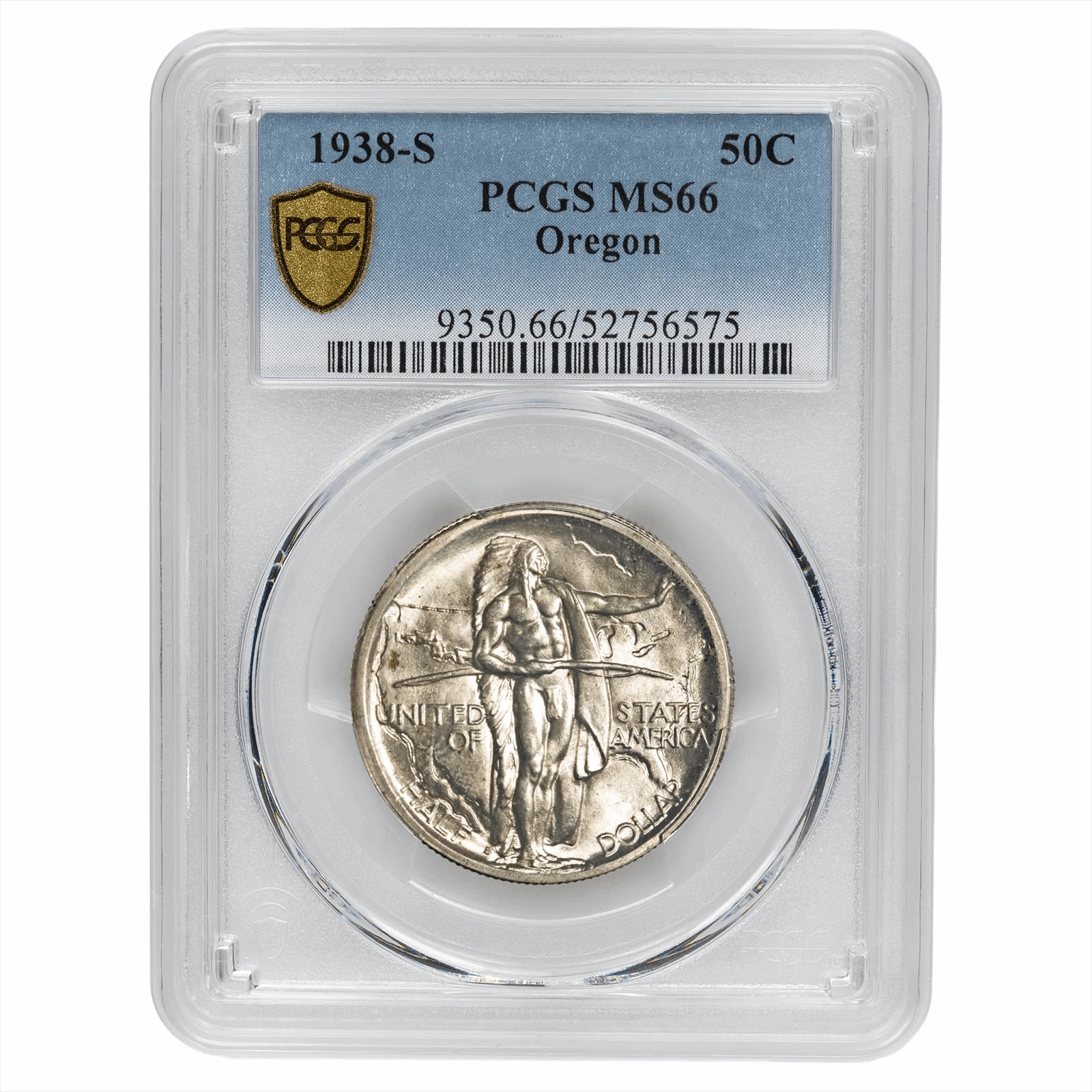 1938-S Oregon Commemorative Half Dollar 50C PCGS MS 66