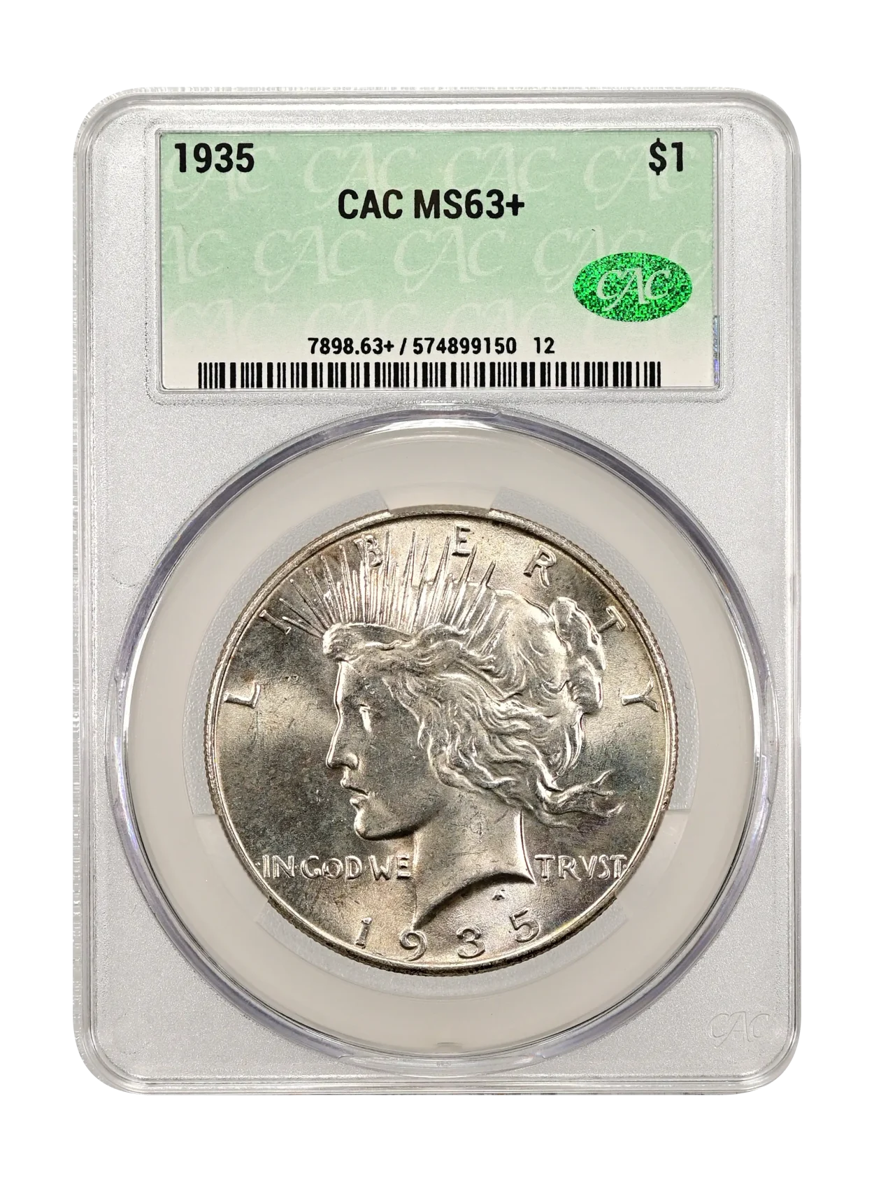 1935 $1 CACG MS 63+