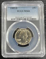 1985-D Washington PCGS MS 66