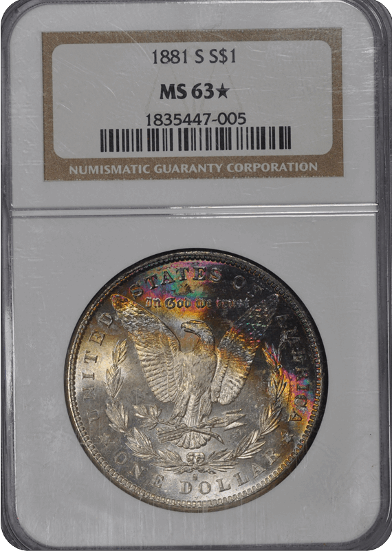 1881 S  Morgan Dollar NGC MS 63
