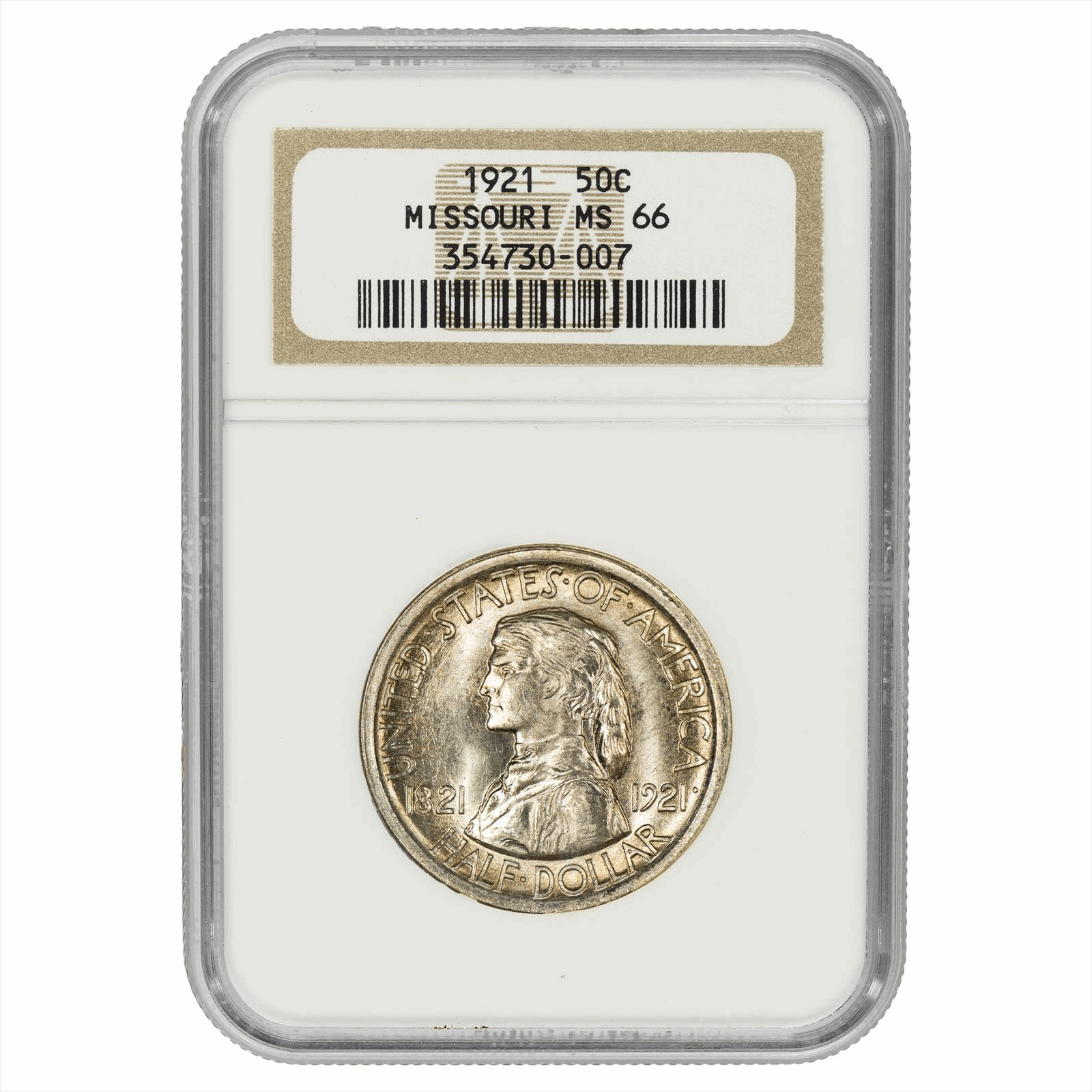 1921 Missouri Commemorative Half Dollar 50C NGC MS 66