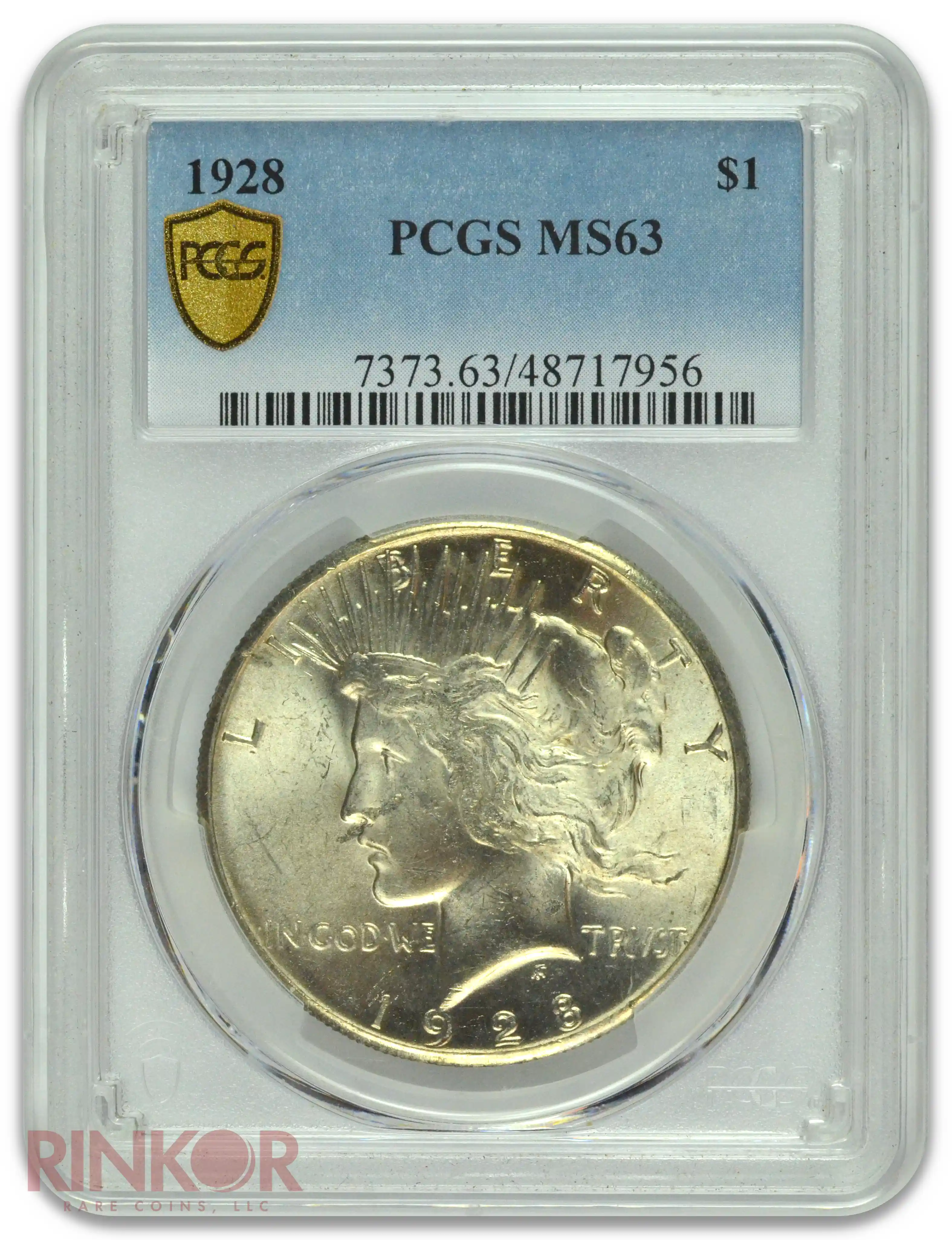 1928 $1 PCGS MS 63