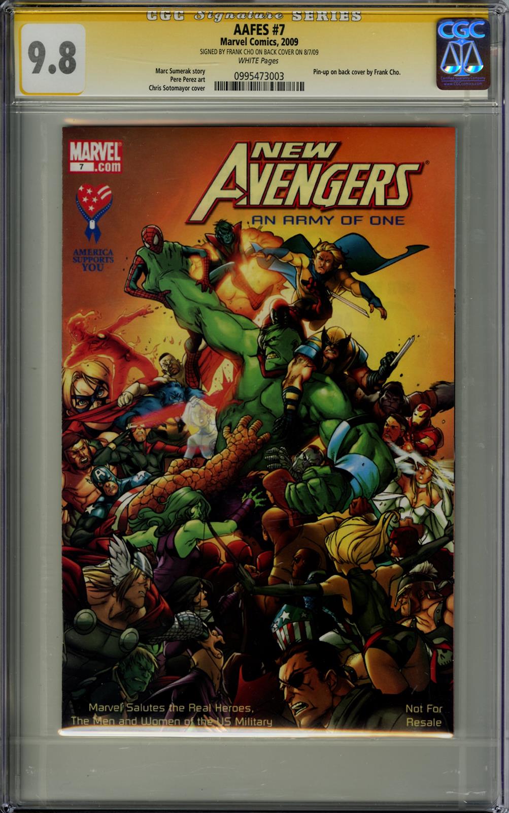 AAFES #7 CGC 9.8 Signature Series Signed by Frank Cho (Marvel, 2009) 