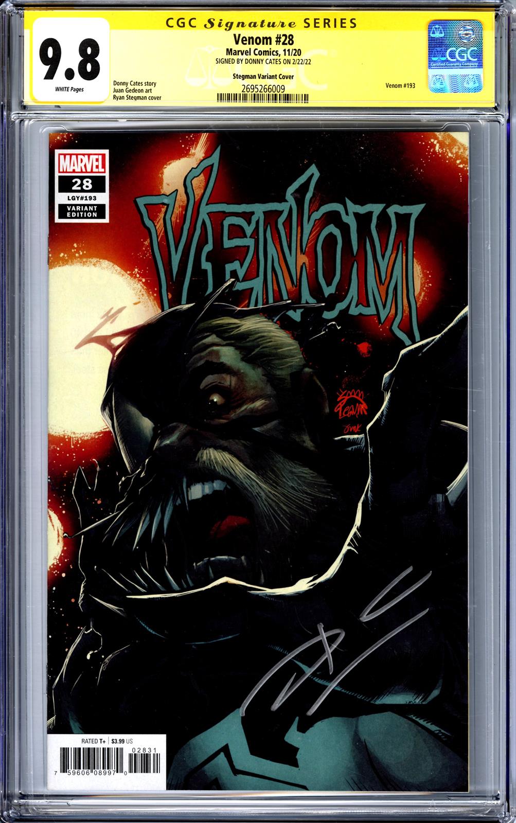 Venom #28 Marvel Comics 11/20 Signed by Donny Cates CGC Signature Series 9.8