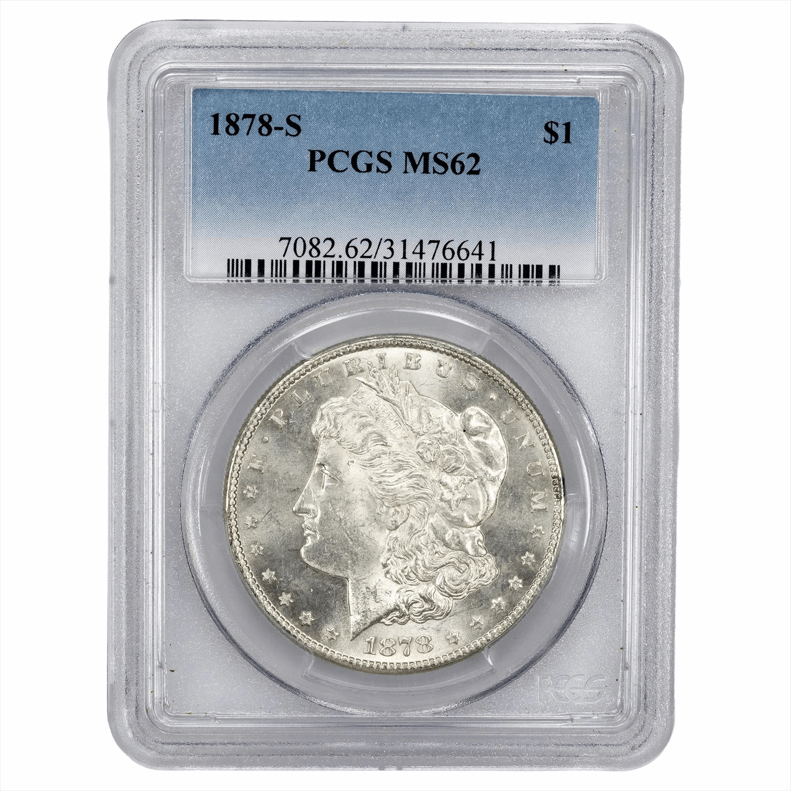 1878-S Morgan Silver Dollar $1 PCGS MS 62