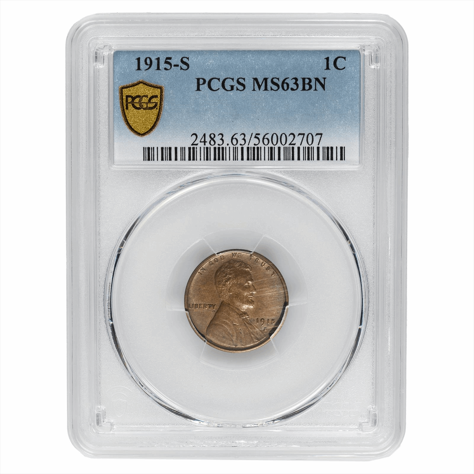 1915-S Lincoln Wheat Cent 1C PCGS - U.S. Coins and Jewelry