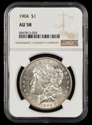 1904 $1 NGC AU-58