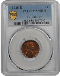 1925-D Lincoln PCGS RD 65