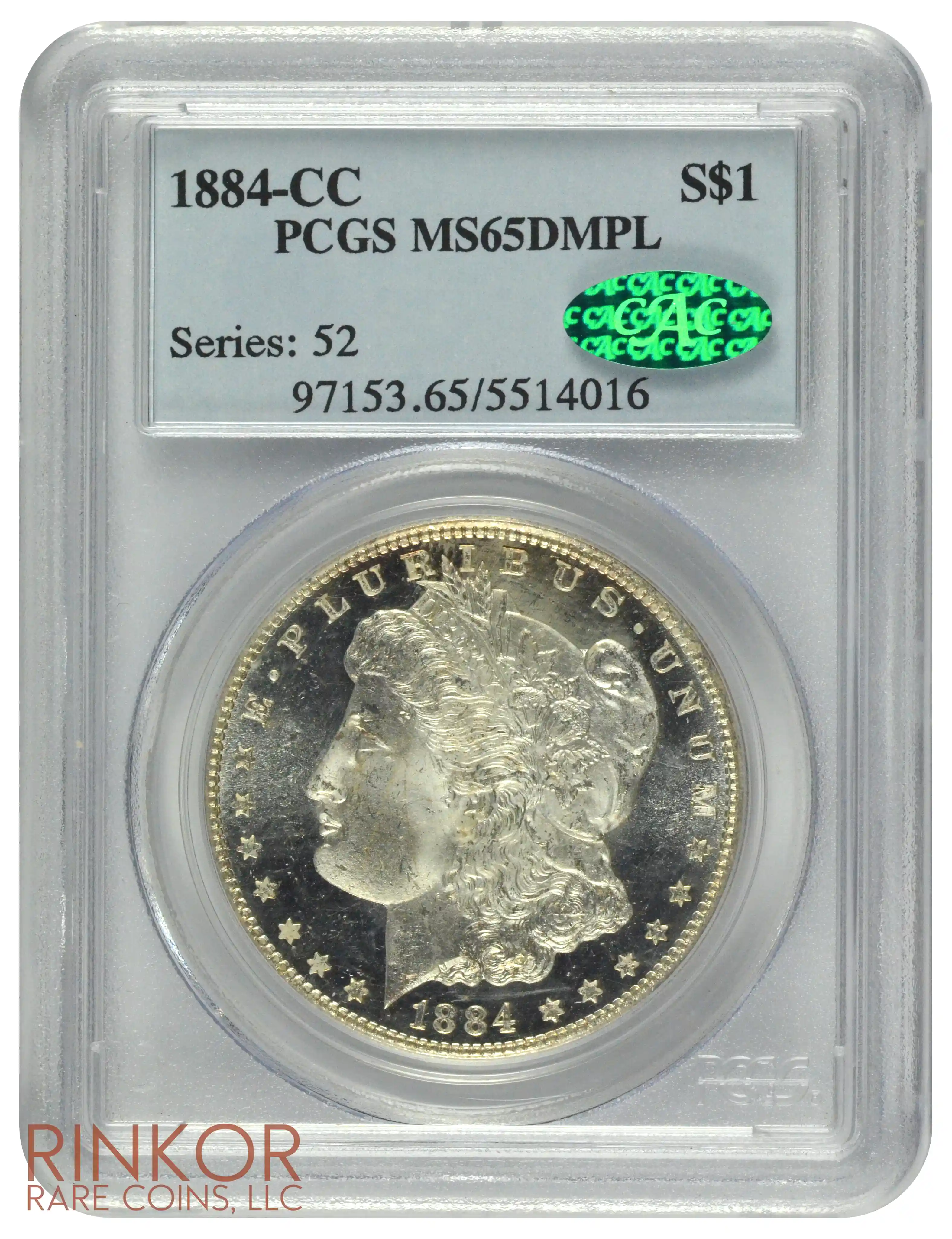 1884-CC $1 PCGS MS 65 DMPL CAC