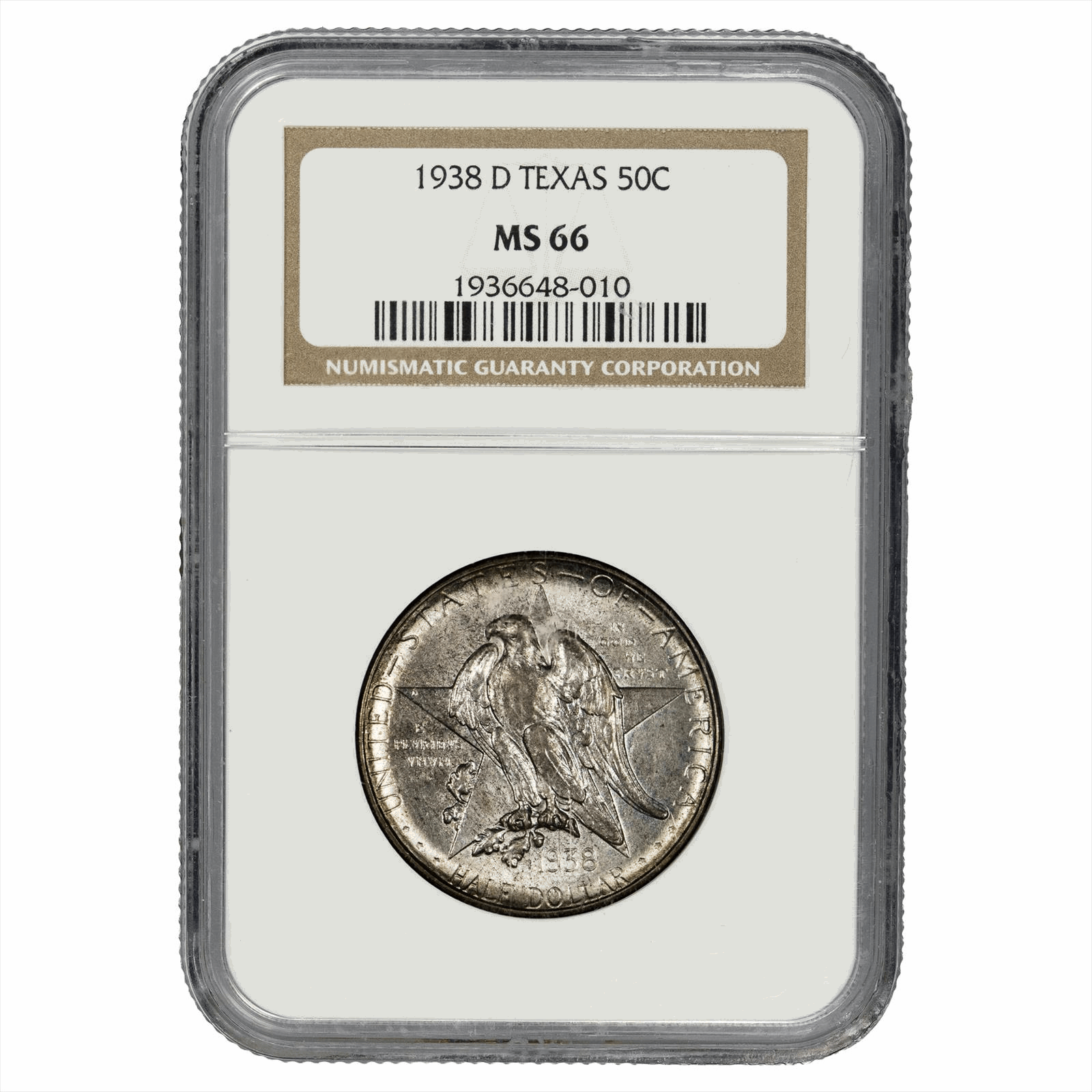 1938-D Texas Commemorative Half Dollar 50C NGC MS 66 
