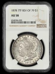 1878 7TF Rev Of 79 $1 NGC AU-58