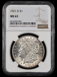 1921 D $1 NGC MS63 MS63
