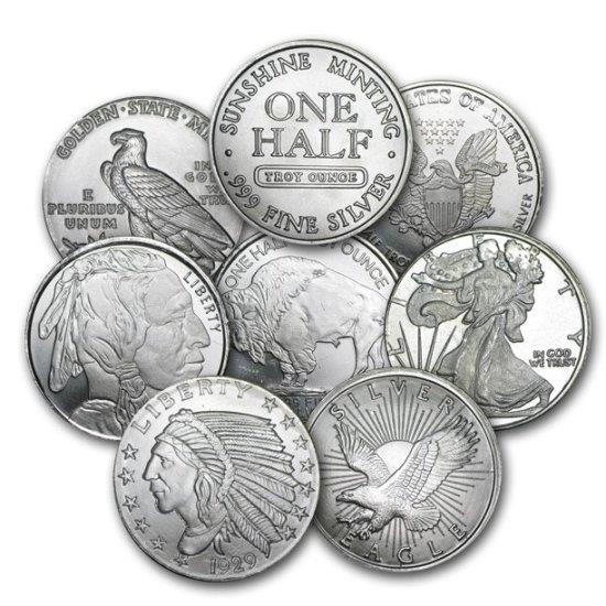 1/2oz Silver Rounds - Assorted Mints and Designs 