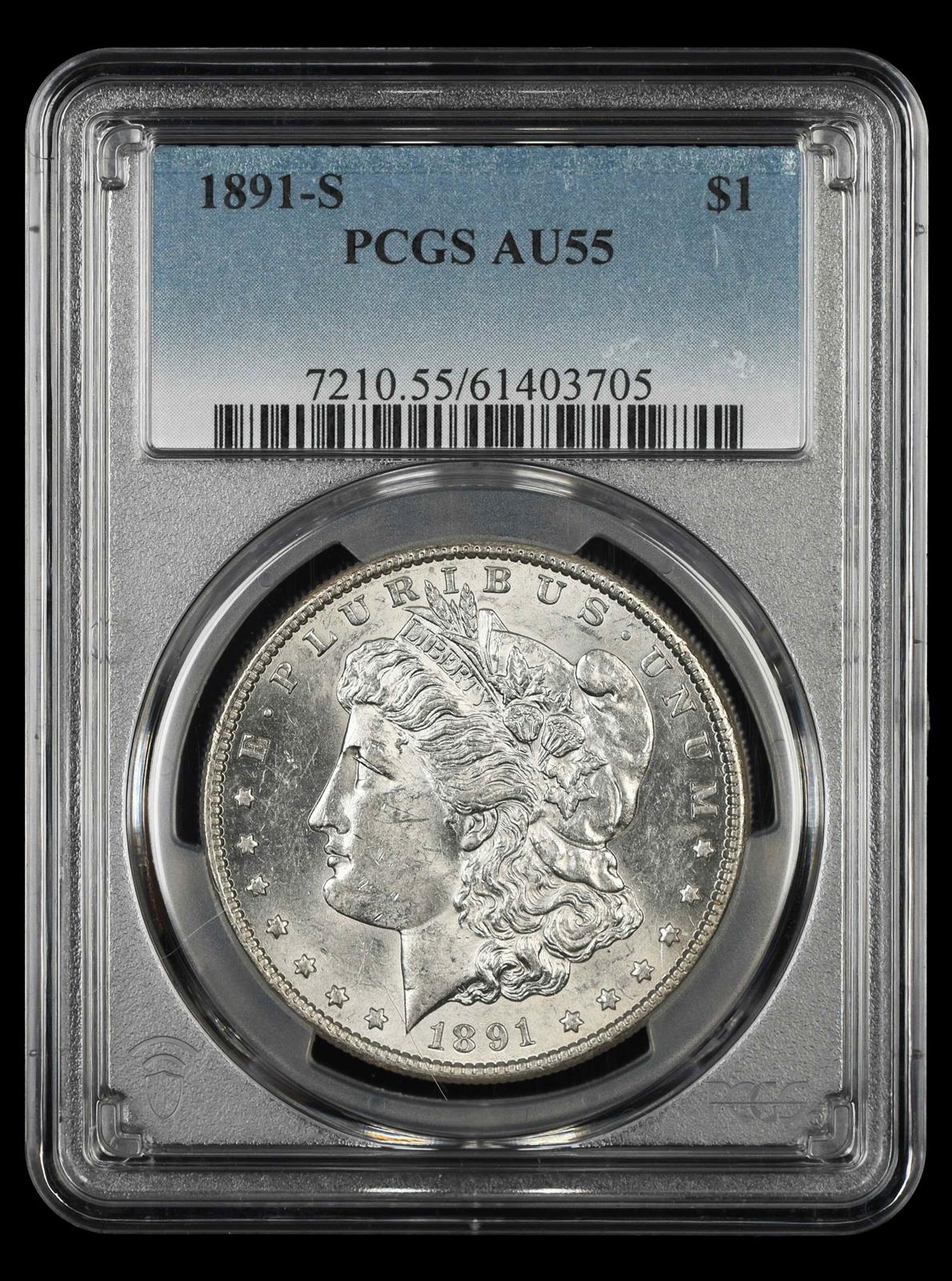 1891 S $1 PCGS  AU55
