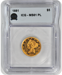 1881 Indian $10 ICG  MS 61