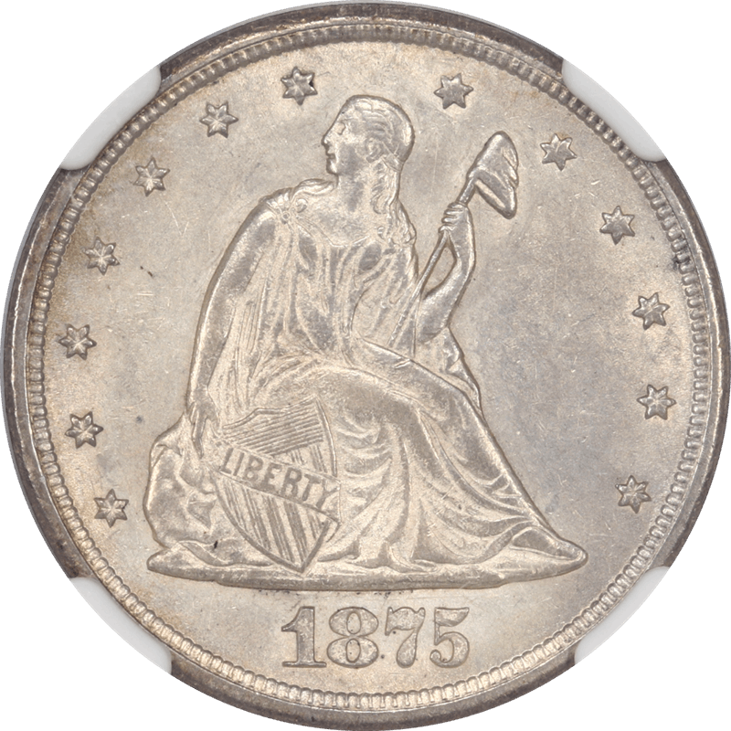 1875-CC Seated Liberty Twenty Cent Piece 20c NGC MS 62 Carson City Mint
