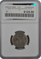 1875-S  20C Cent NGC Environmental DAMAGED